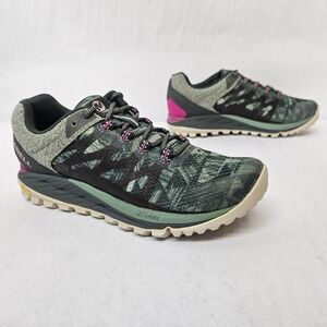 Merrell Antora 2 Print Trail Running Shoes J067262 Tea Green Womens Size 6.5